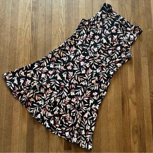 Talbots Black Floral Midi Dress